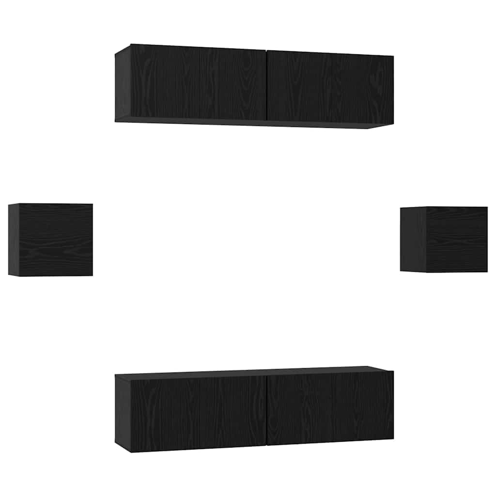 Ensemble meuble TV 6 pcs Chêne noir Bois d'ingénierie - XIOS