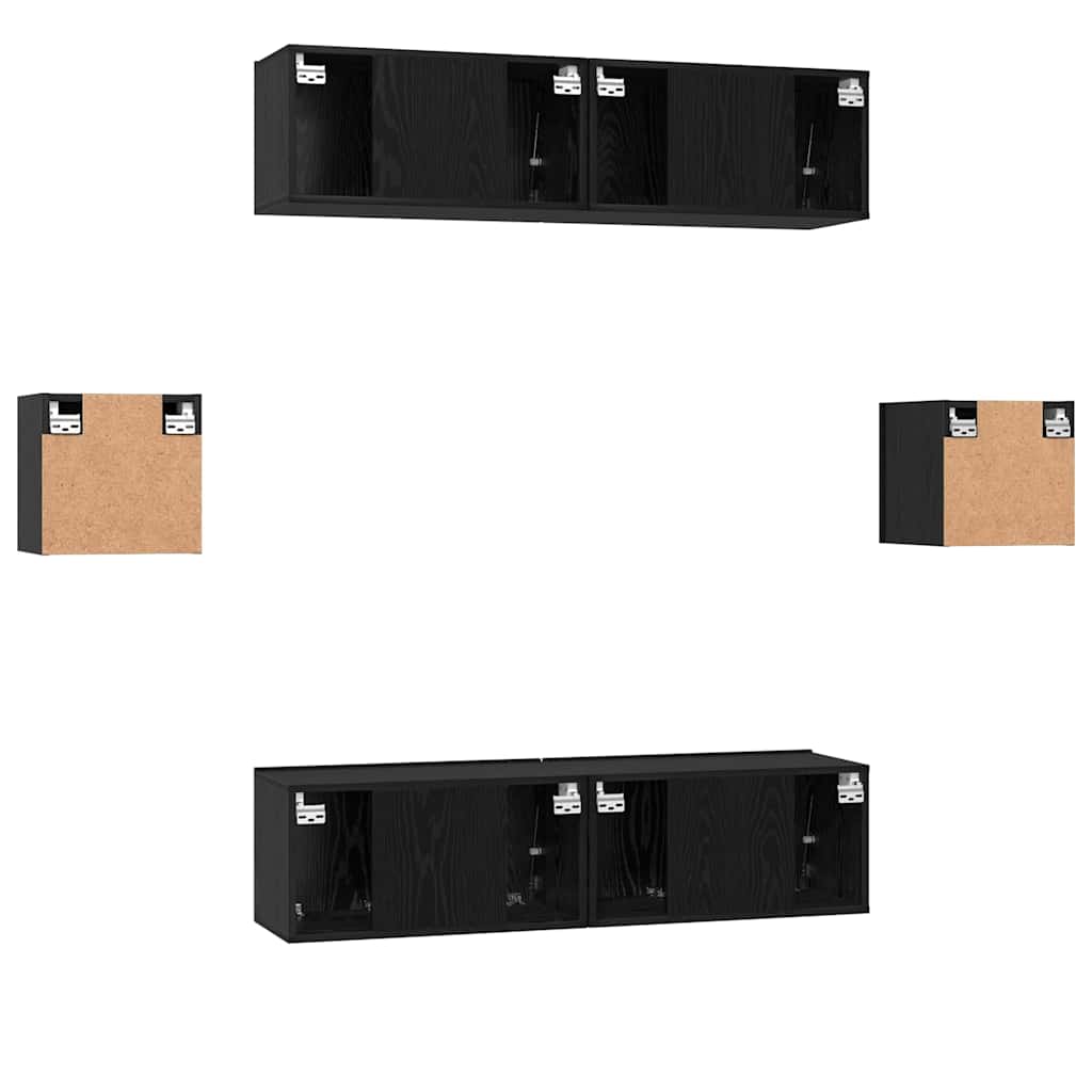 Ensemble meuble TV 6 pcs Chêne noir Bois d'ingénierie - XIOS