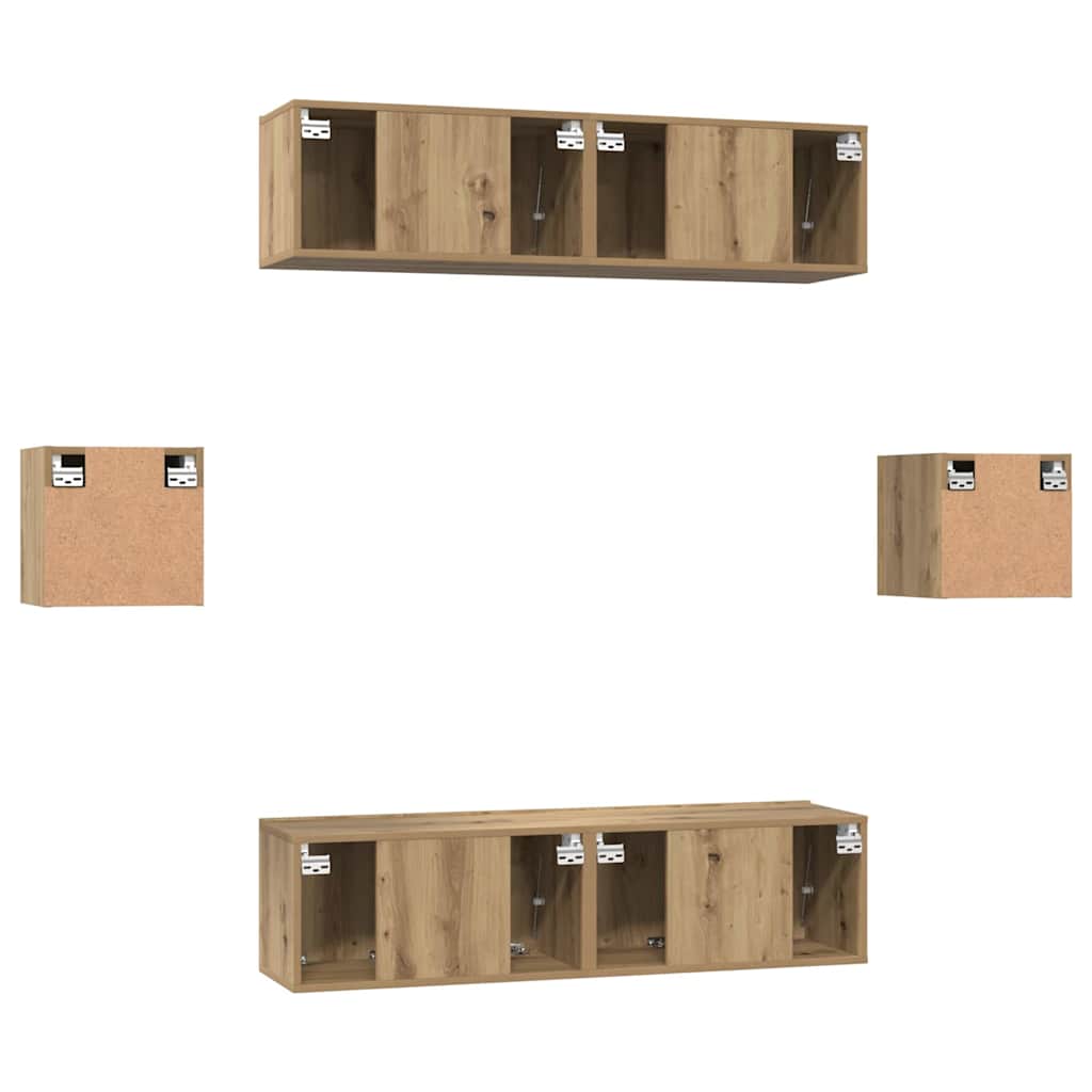 Ensemble meuble TV 6 pcs Chêne artisanal Bois d'ingénierie - XIOS