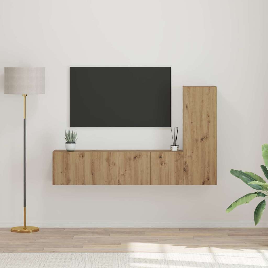 Ensemble meuble TV 3 pcs Chêne artisanal Bois d'ingénierie - XIOS
