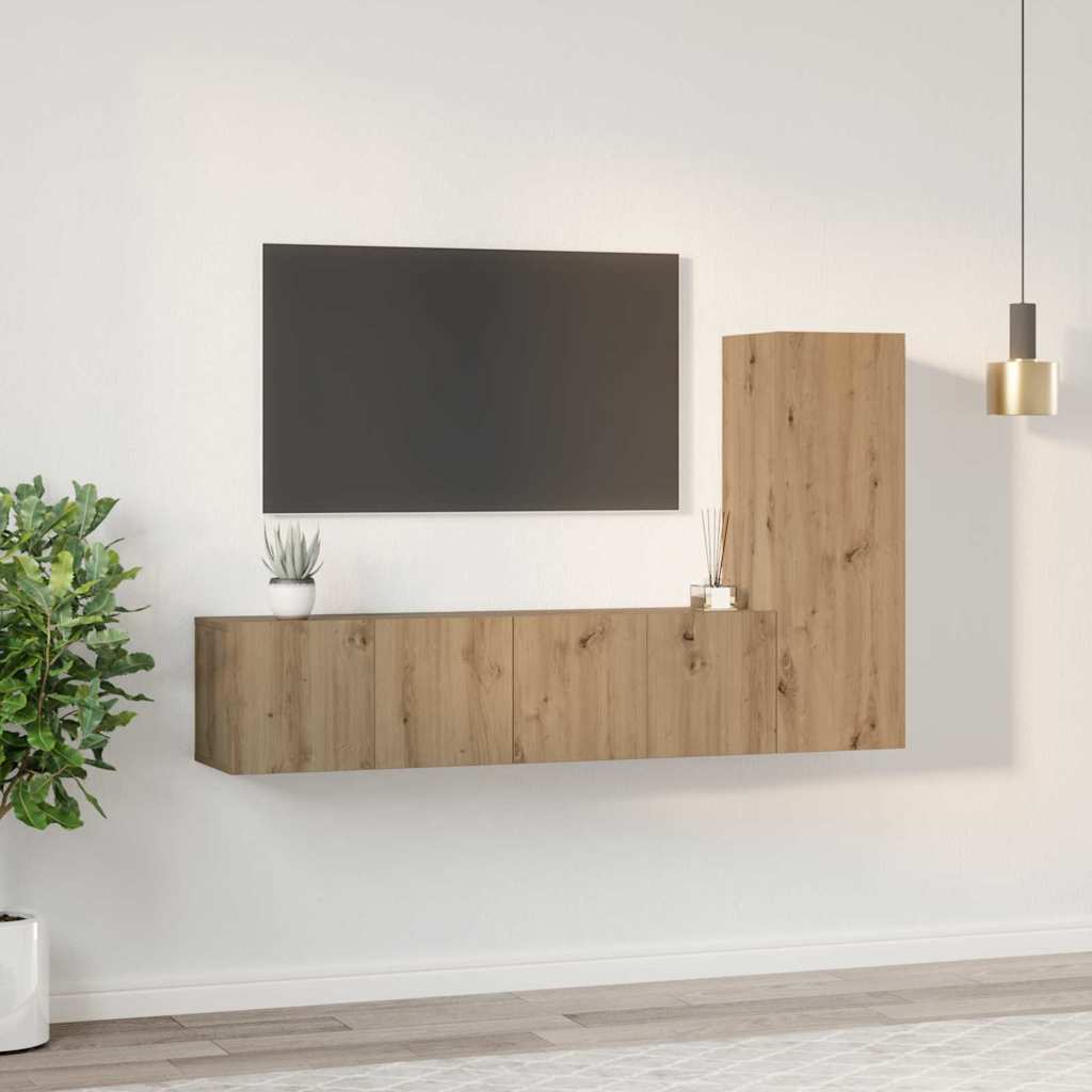 Ensemble meuble TV 3 pcs Chêne artisanal Bois d'ingénierie - XIOS
