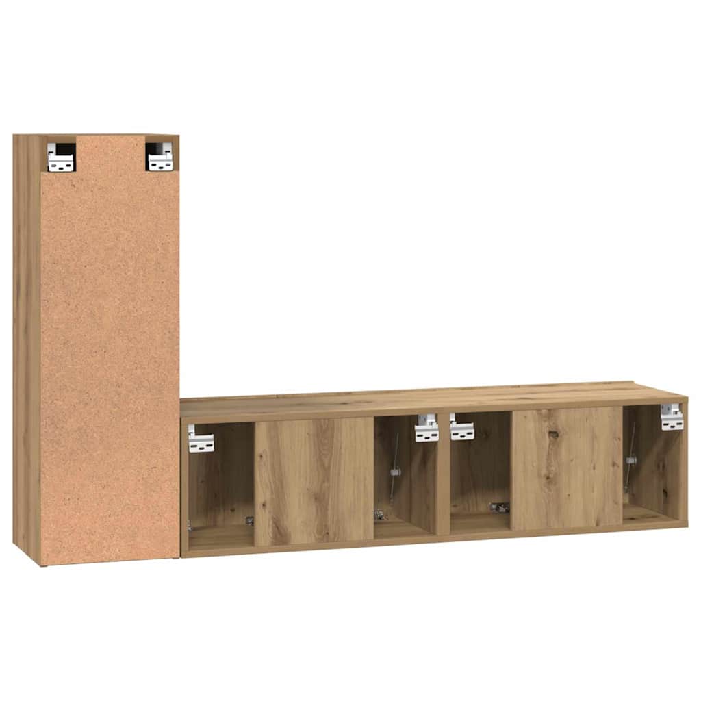 Ensemble meuble TV 3 pcs Chêne artisanal Bois d'ingénierie - XIOS