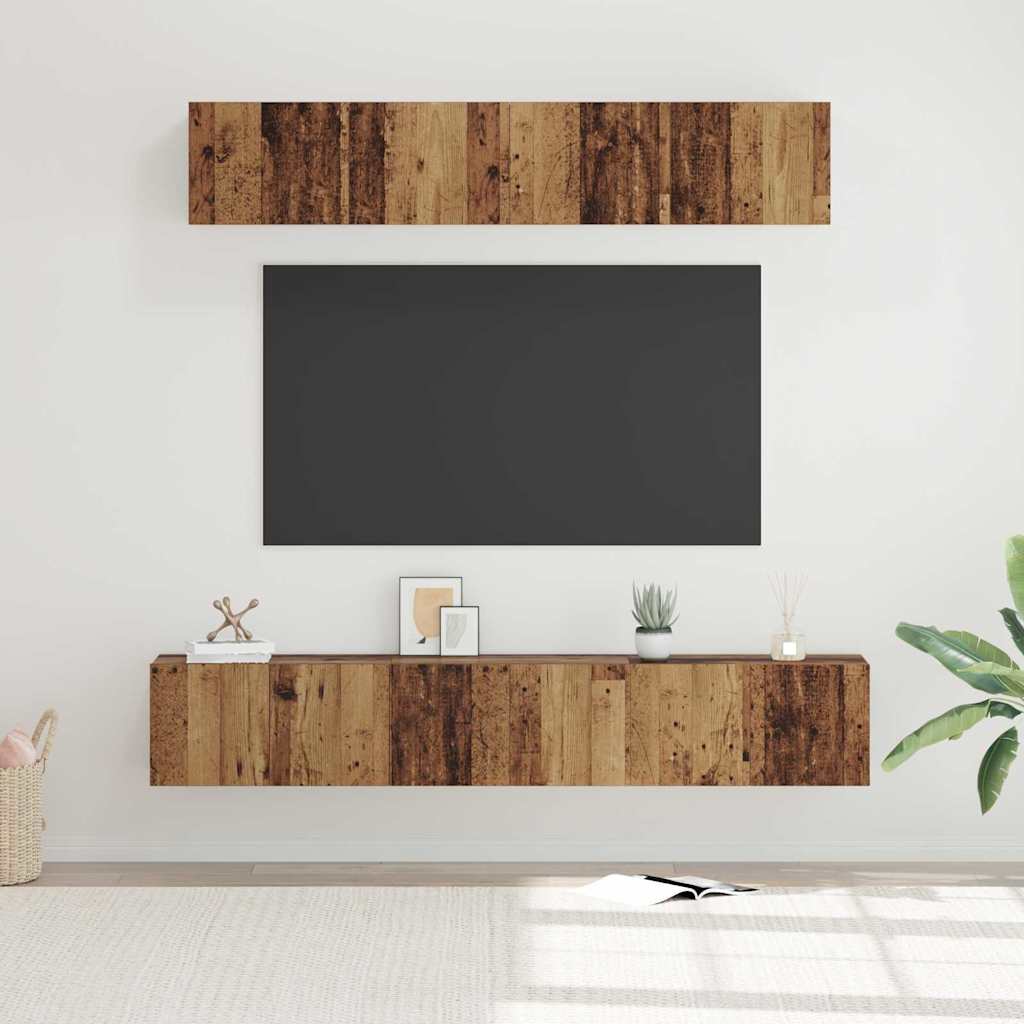 Ensemble meuble TV 5 pc Bois Ancien Bois d'ingénierie
