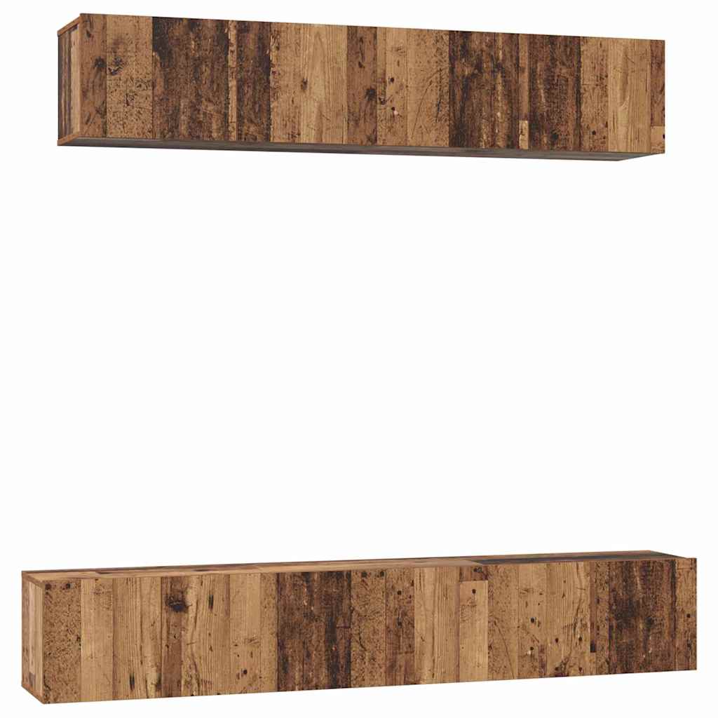 Ensemble meuble TV 5 pc Bois Ancien Bois d'ingénierie