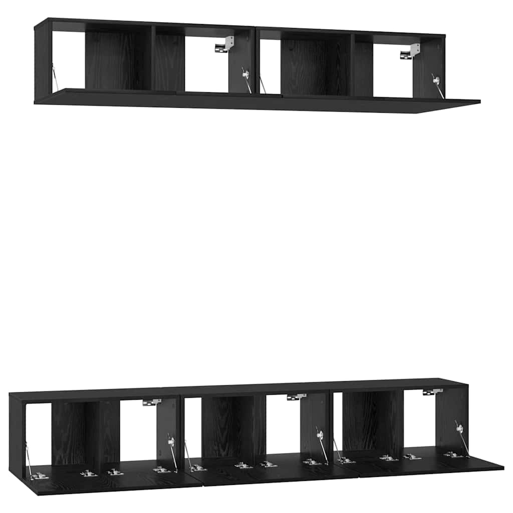 Ensemble meuble TV 5 pc Chêne noir Bois d'ingénierie