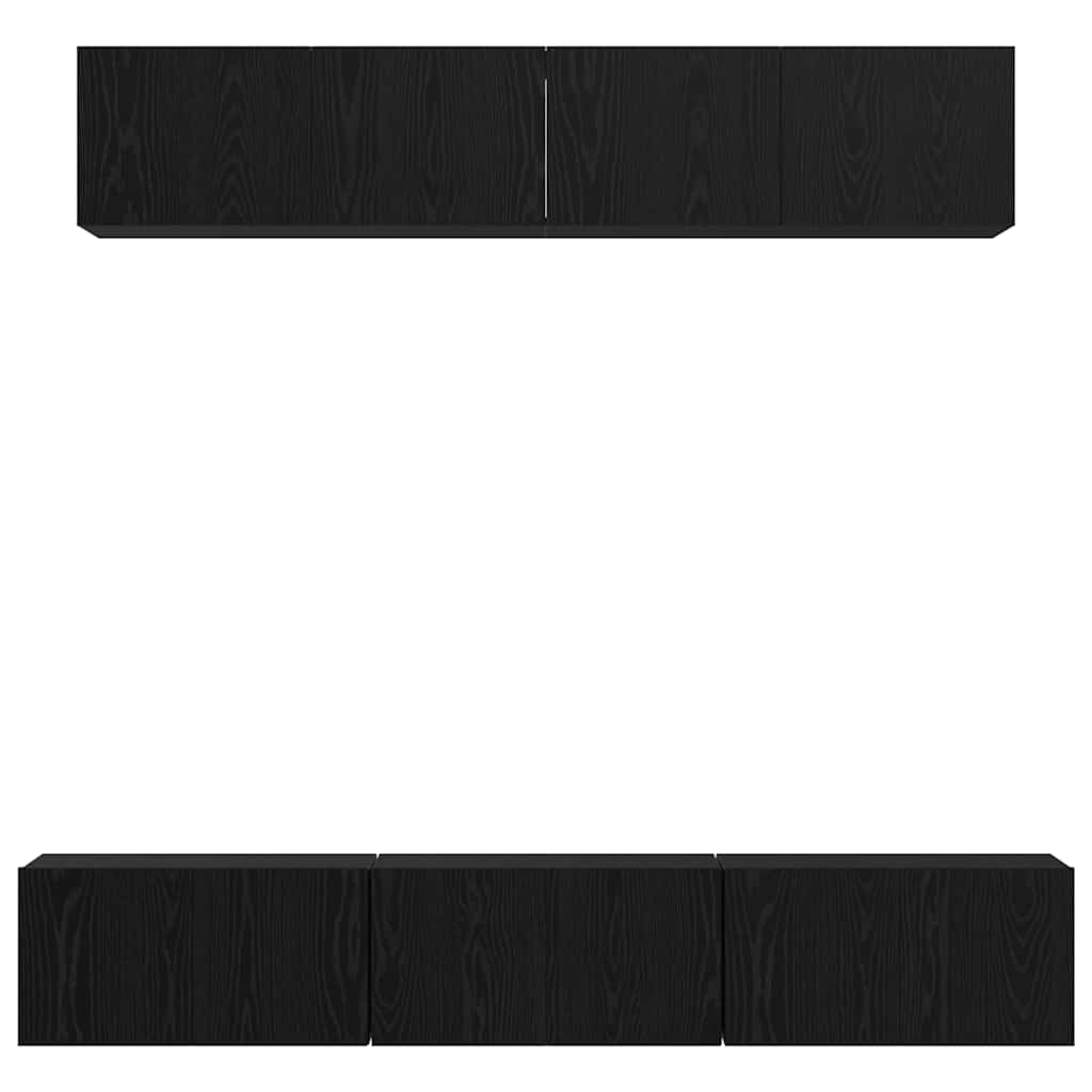 Ensemble meuble TV 5 pc Chêne noir Bois d'ingénierie