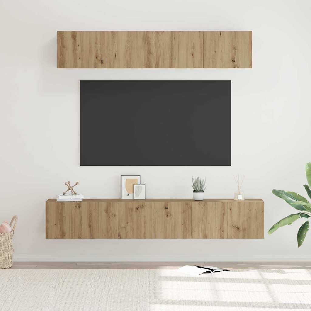 Ensemble meuble TV 5 pc Chêne artisanal Bois d'ingénierie
