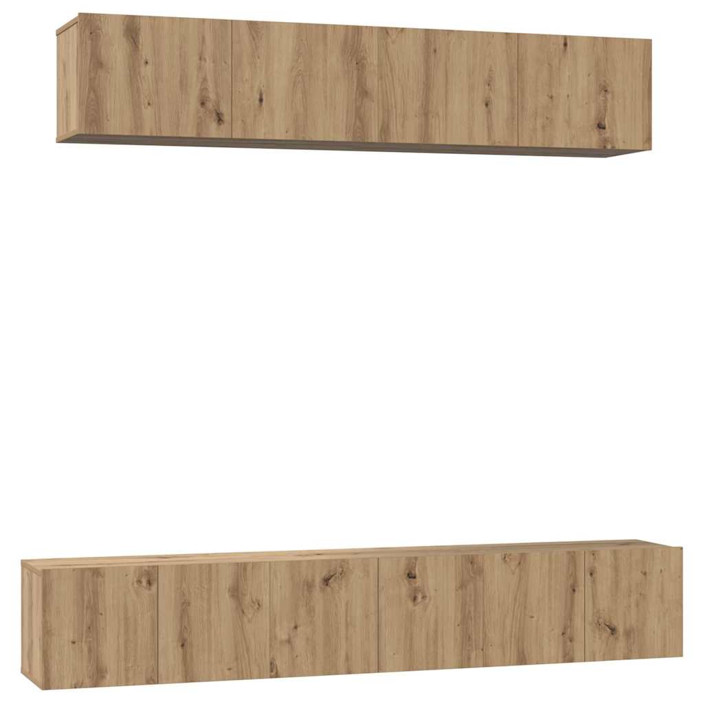 Ensemble meuble TV 5 pc Chêne artisanal Bois d'ingénierie