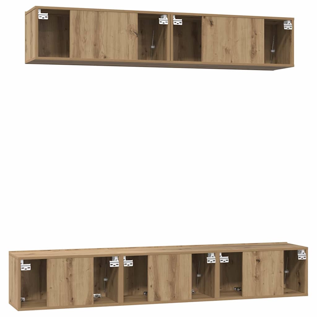Ensemble meuble TV 5 pc Chêne artisanal Bois d'ingénierie