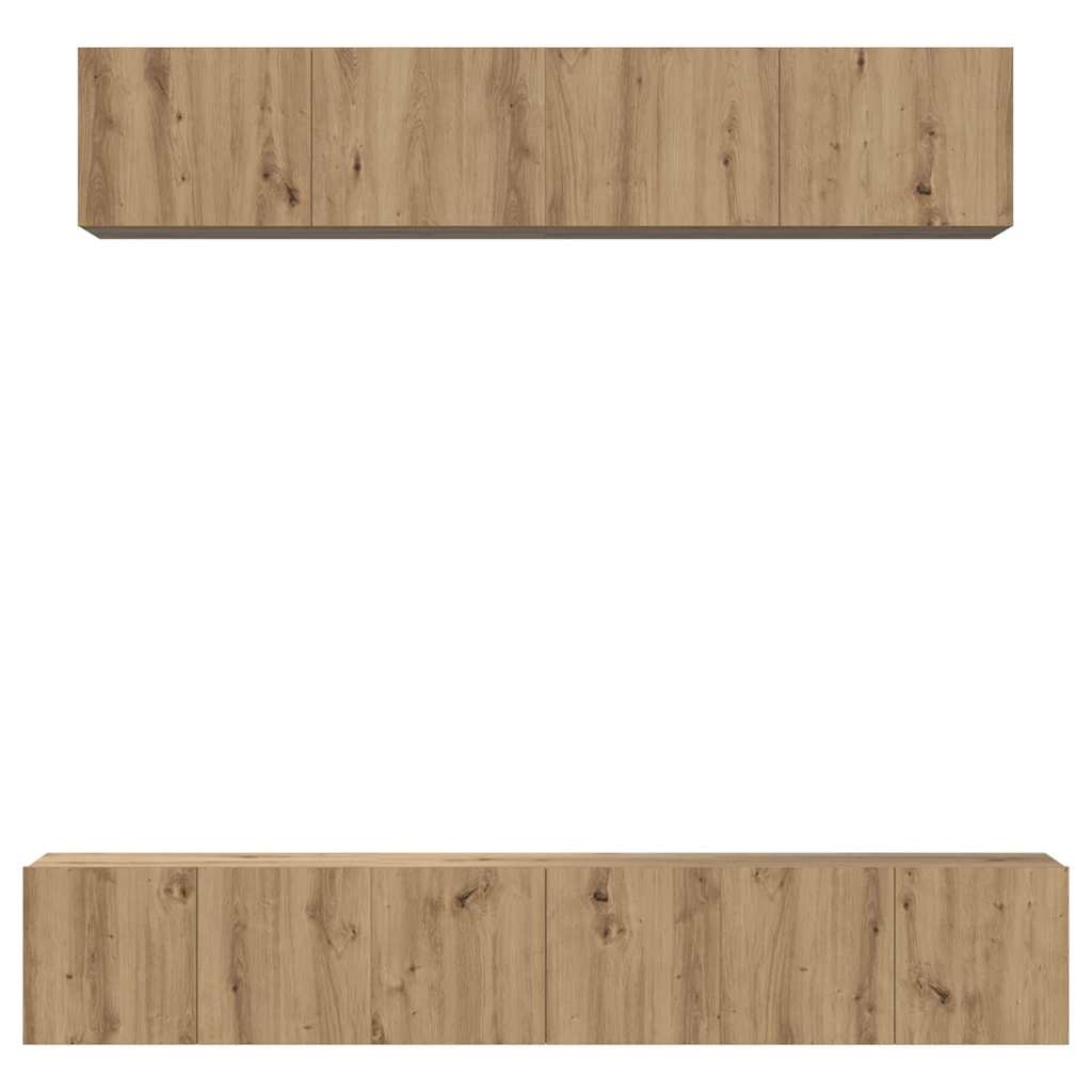 Ensemble meuble TV 5 pc Chêne artisanal Bois d'ingénierie