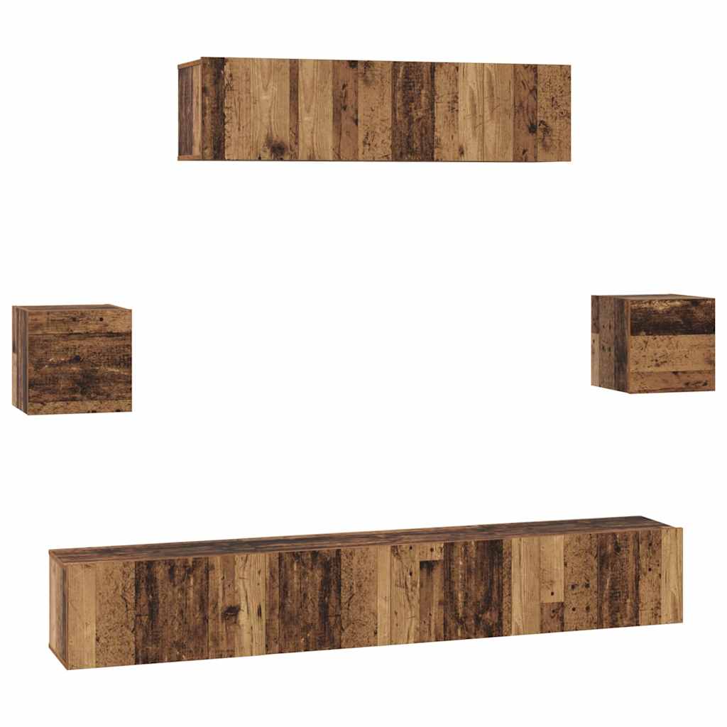 Ensemble meuble TV 7 pcs Bois Ancien Bois d'ingénierie - XIOS