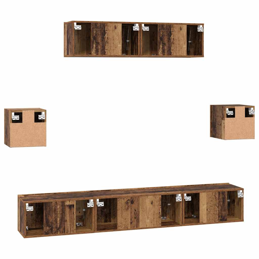 Ensemble meuble TV 7 pcs Bois Ancien Bois d'ingénierie - XIOS