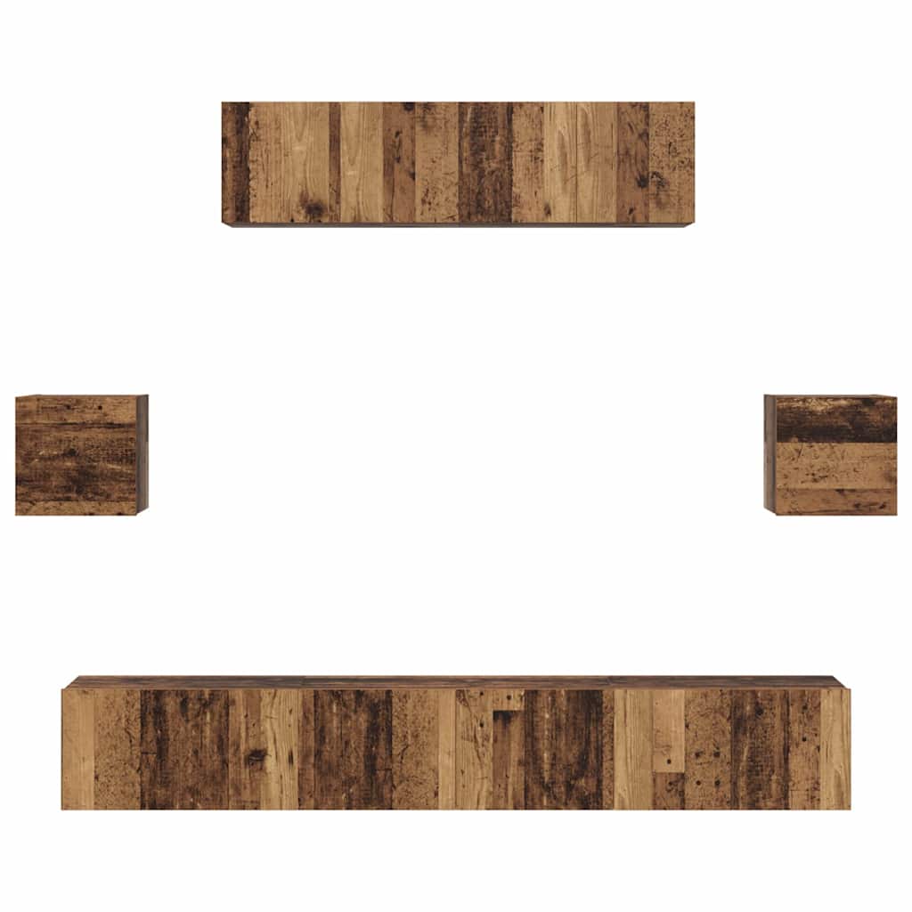 Ensemble meuble TV 7 pcs Bois Ancien Bois d'ingénierie - XIOS
