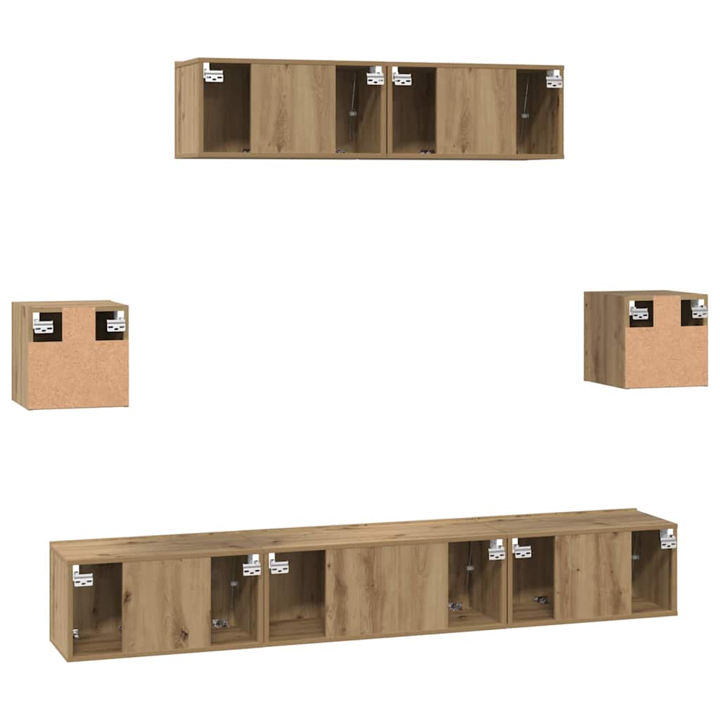 Ensemble meuble TV 7 pcs Chêne artisanal Bois d'ingénierie - XIOS