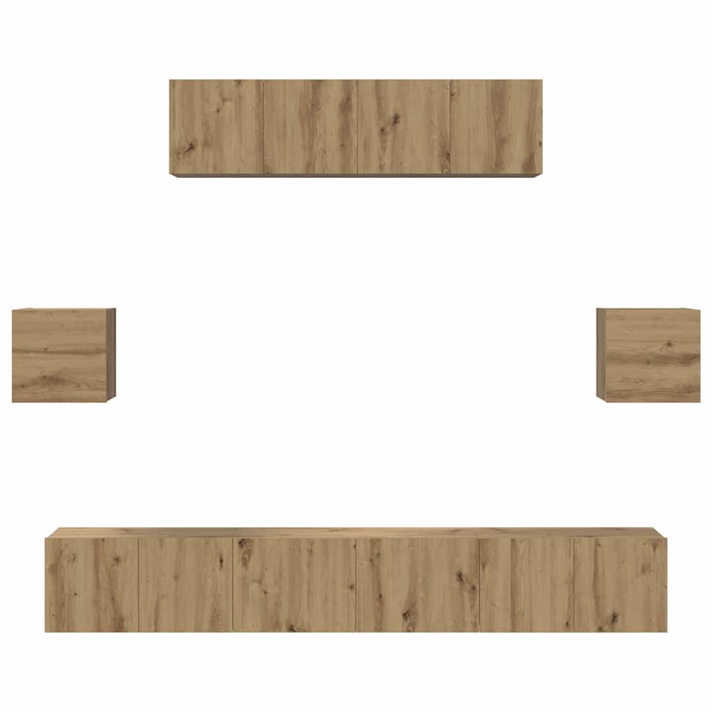 Ensemble meuble TV 7 pcs Chêne artisanal Bois d'ingénierie - XIOS