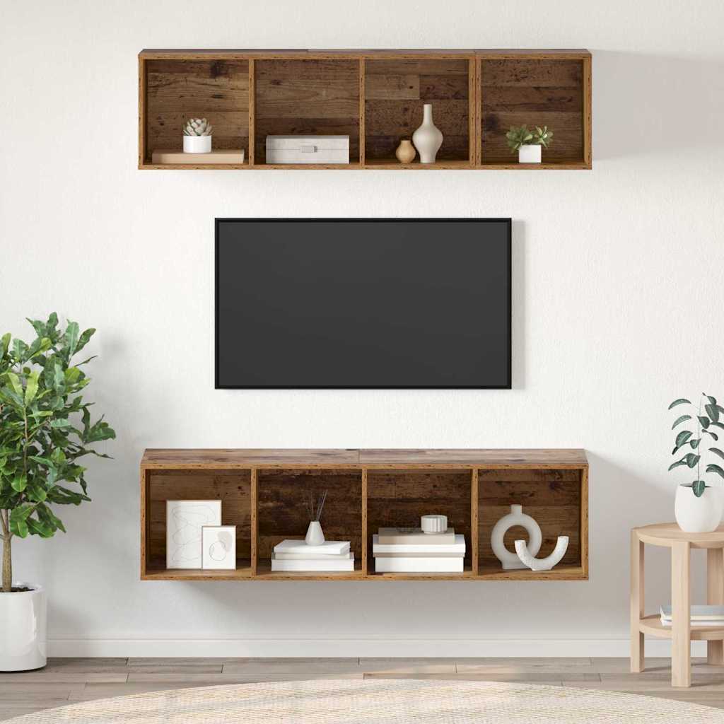 Ensemble meuble TV 3 pcs Bois Ancien Bois d'ingénierie - XIOS