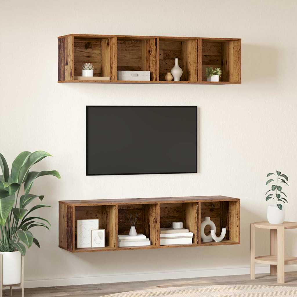 Ensemble meuble TV 3 pcs Bois Ancien Bois d'ingénierie - XIOS