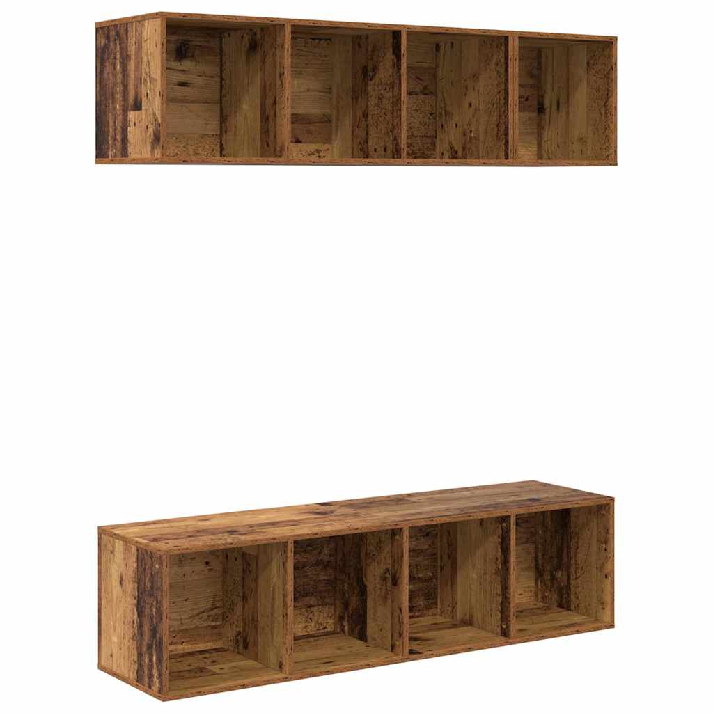 Ensemble meuble TV 3 pcs Bois Ancien Bois d'ingénierie - XIOS