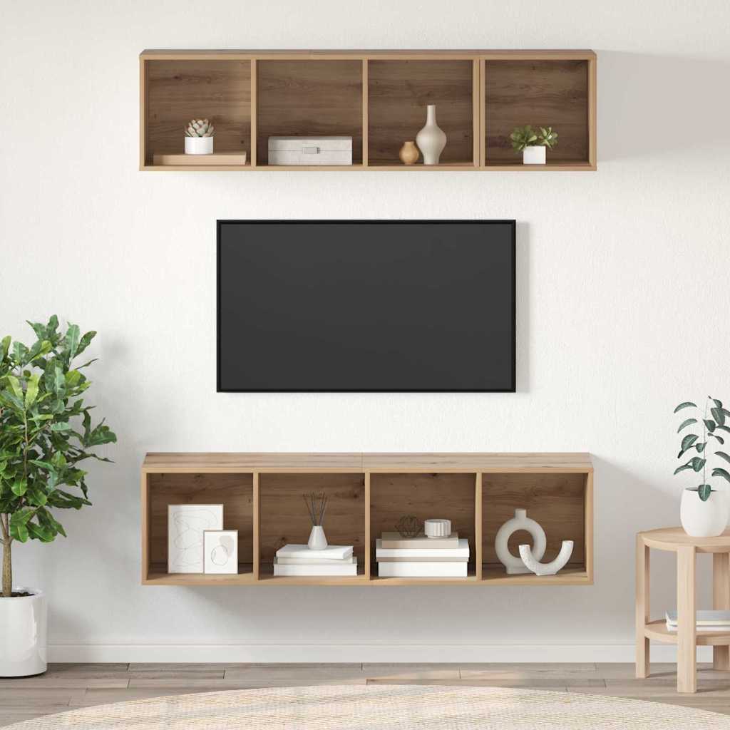 Ensemble meuble TV 3 pcs Chêne artisanal Bois d'ingénierie - XIOS