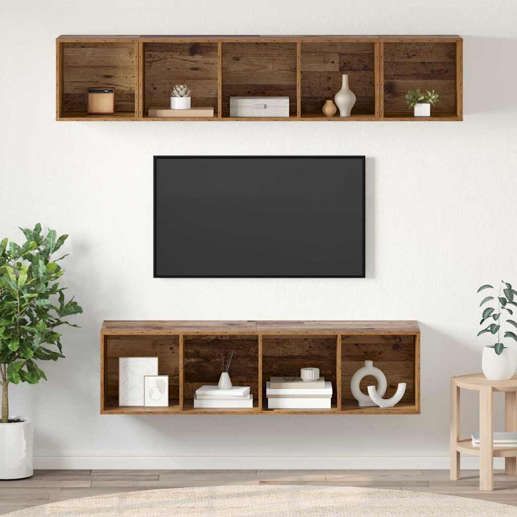 Ensemble meuble TV 4 pcs Bois Ancien Bois d'ingénierie - XIOS