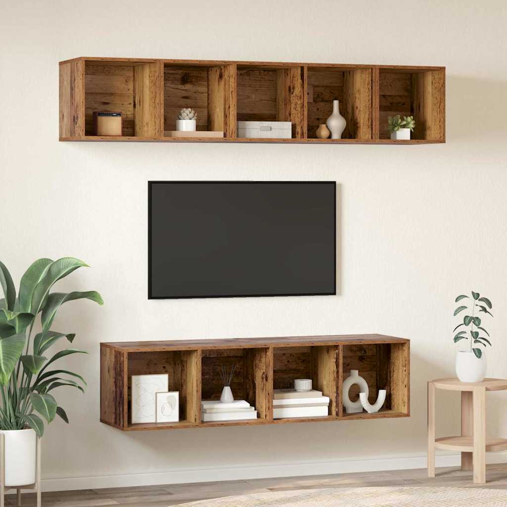 Ensemble meuble TV 4 pcs Bois Ancien Bois d'ingénierie - XIOS
