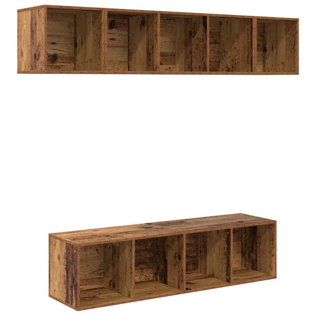 Ensemble meuble TV 4 pcs Bois Ancien Bois d'ingénierie - XIOS