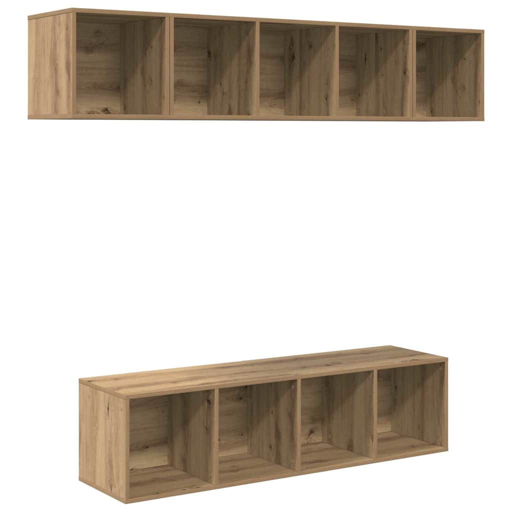 Ensemble meuble TV 4 pc Chêne artisanal Bois d'ingénierie