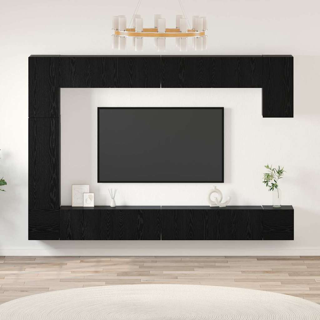 Ensemble meuble TV 9 pcs Chêne noir Bois d'ingénierie - XIOS