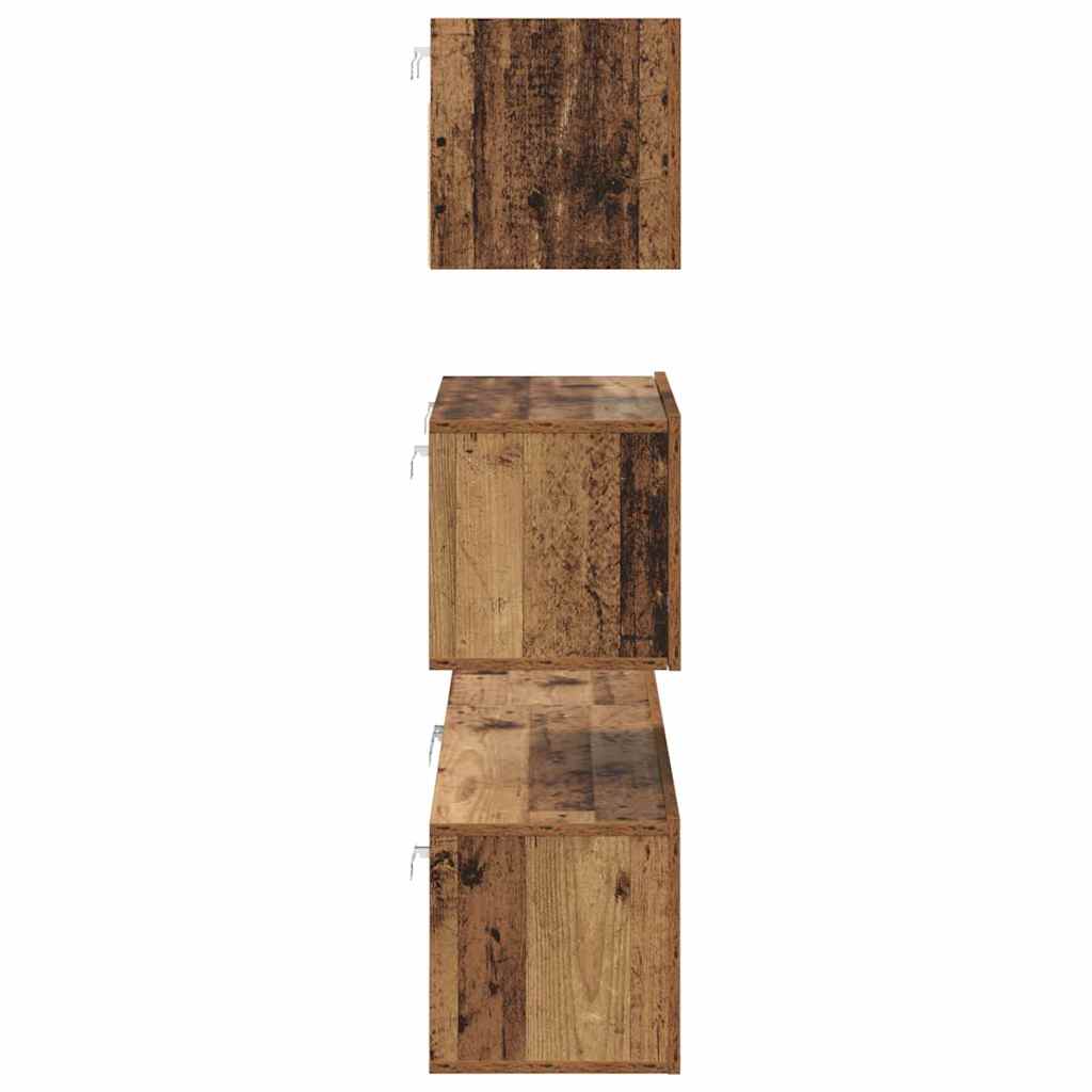 Ensemble meuble TV 4 pc Bois Ancien Bois d'ingénierie