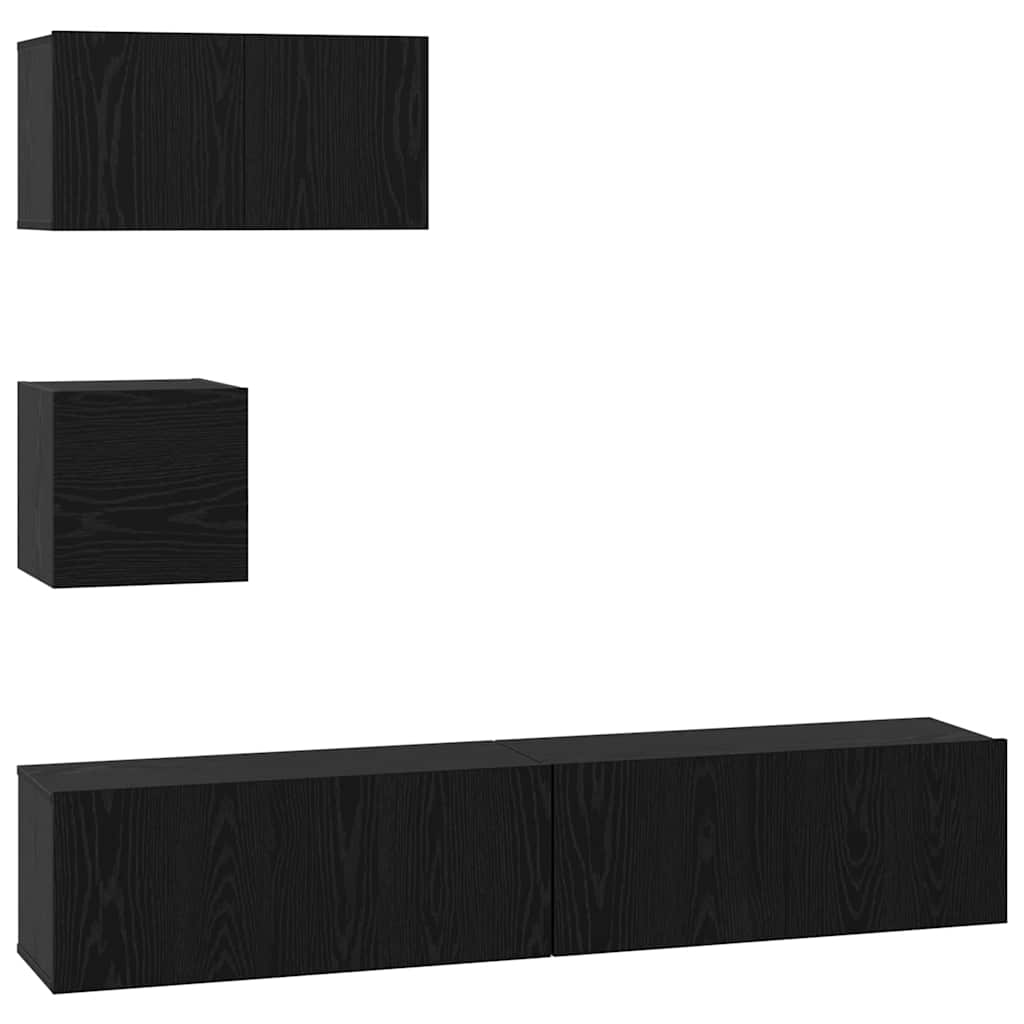 Ensemble meuble TV 4 pcs Chêne noir Bois d'ingénierie - XIOS