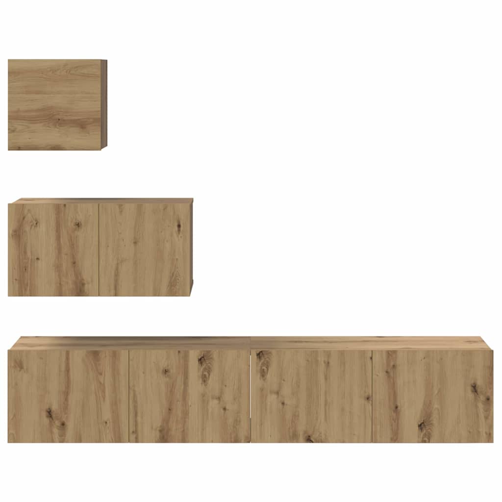 Ensemble meuble TV 4 pcs Chêne artisanal Bois d'ingénierie - XIOS