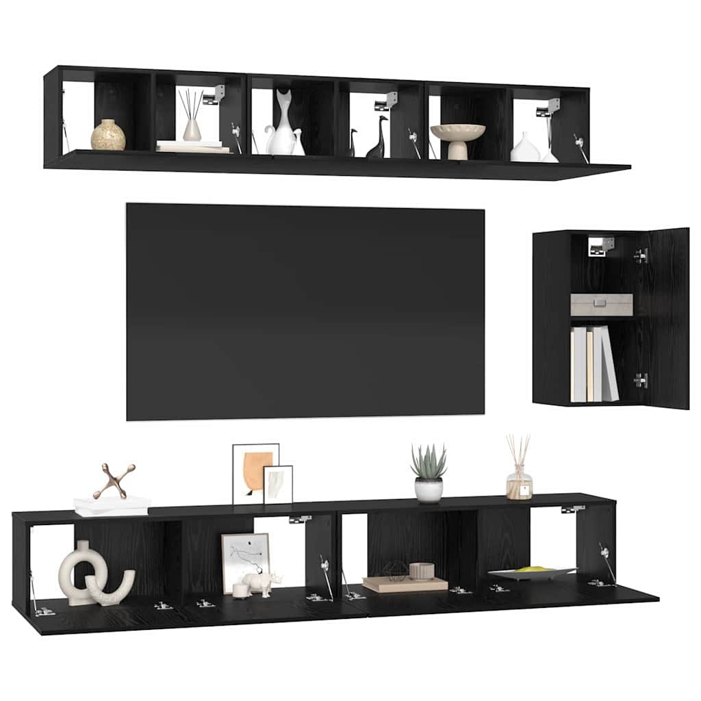 Ensemble meuble TV 6 pcs Chêne noir Bois d'ingénierie - XIOS