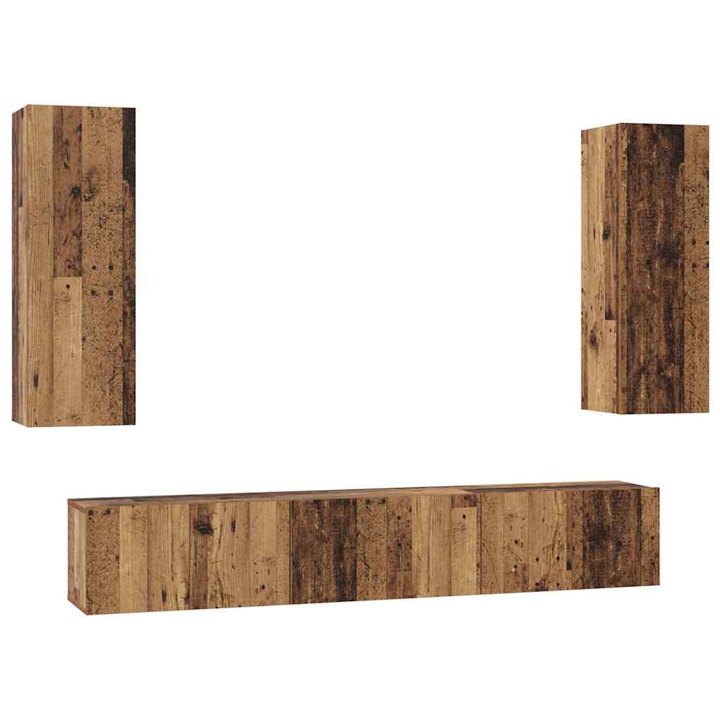 Ensemble meuble TV 5 pcs Bois Ancien Bois d'ingénierie - XIOS