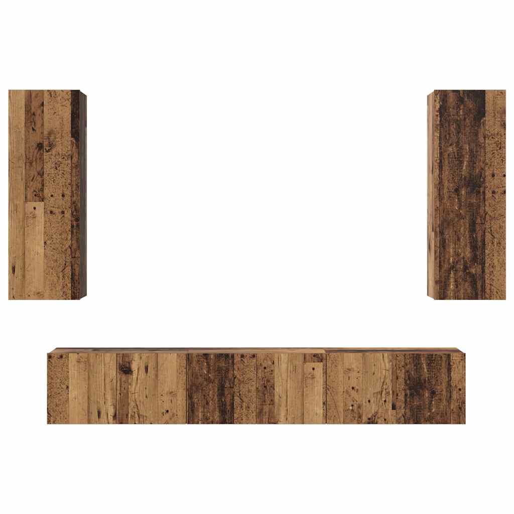 Ensemble meuble TV 5 pc Bois Ancien Bois d'ingénierie