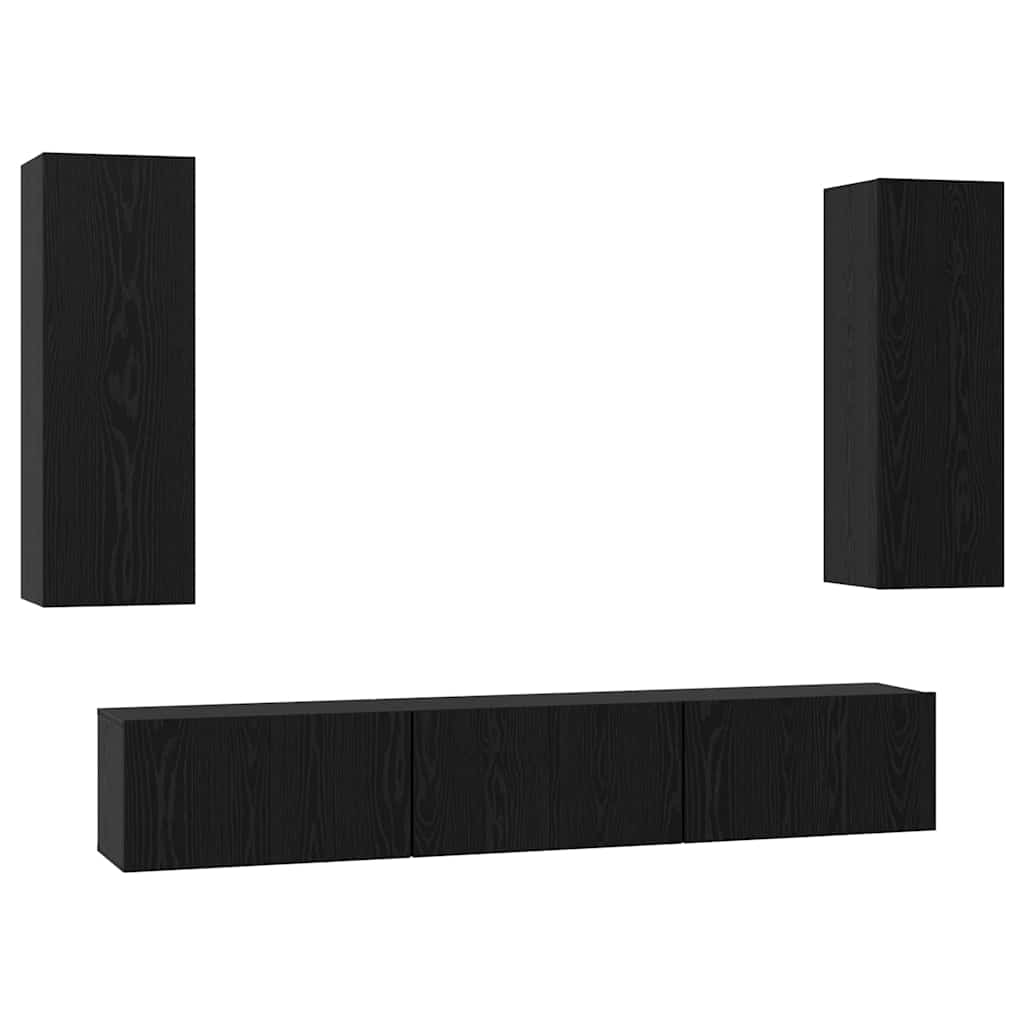 Ensemble meuble TV 5 pcs Chêne noir Bois d'ingénierie - XIOS