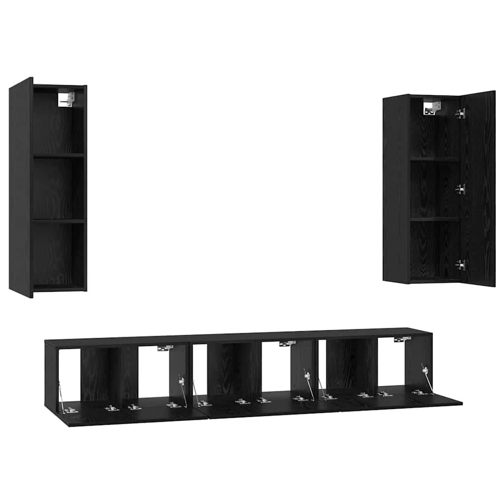 Ensemble meuble TV 5 pcs Chêne noir Bois d'ingénierie - XIOS