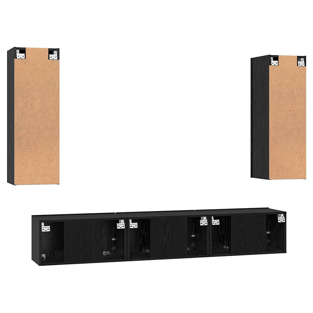 Ensemble meuble TV 5 pcs Chêne noir Bois d'ingénierie - XIOS