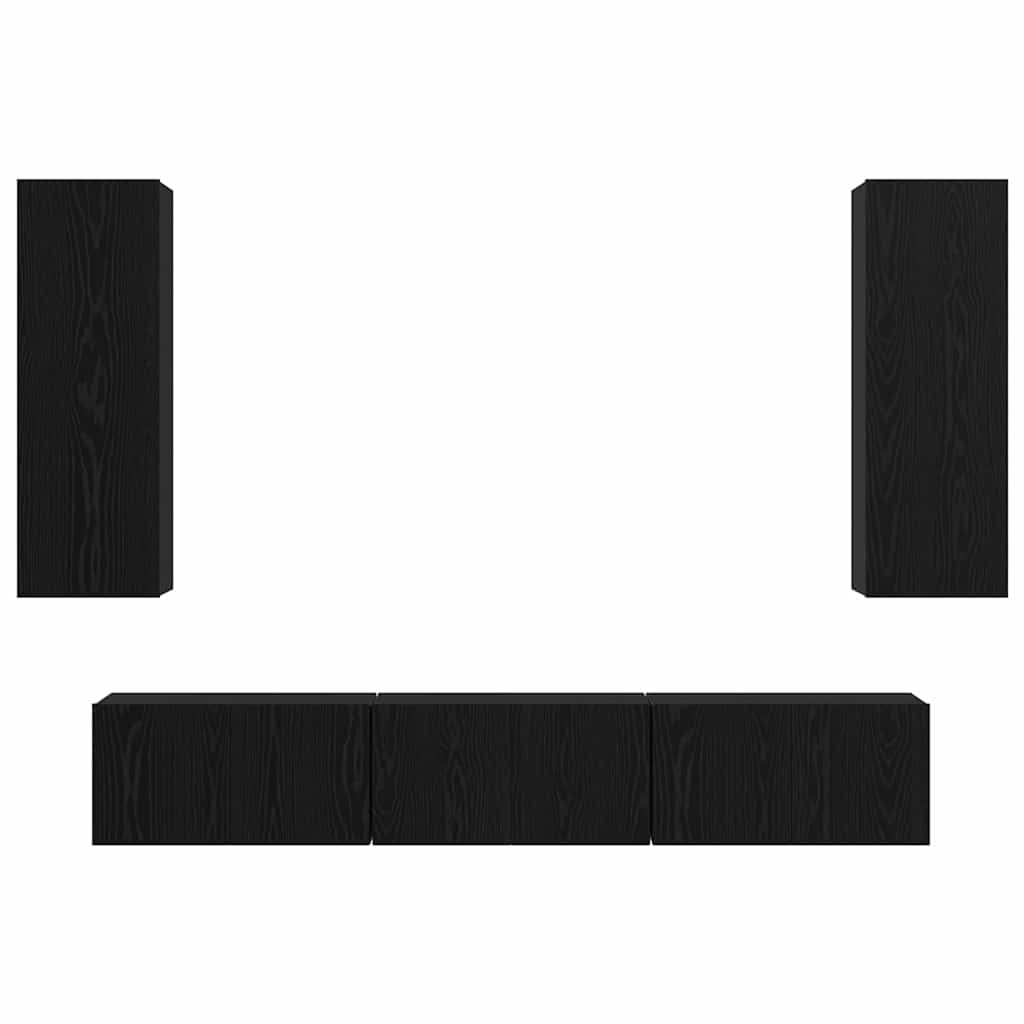 Ensemble meuble TV 5 pcs Chêne noir Bois d'ingénierie - XIOS