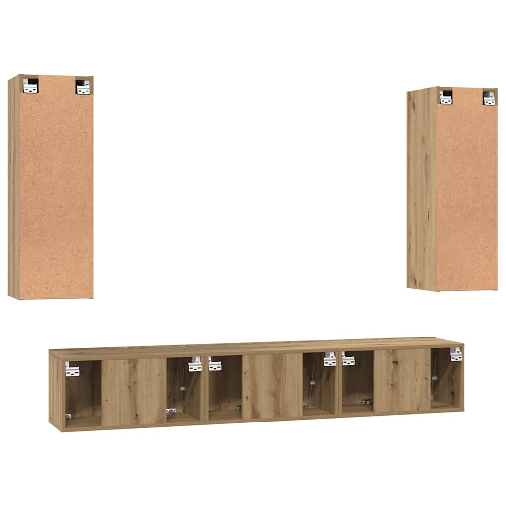 Ensemble meuble TV 5 pc Chêne artisanal Bois d'ingénierie