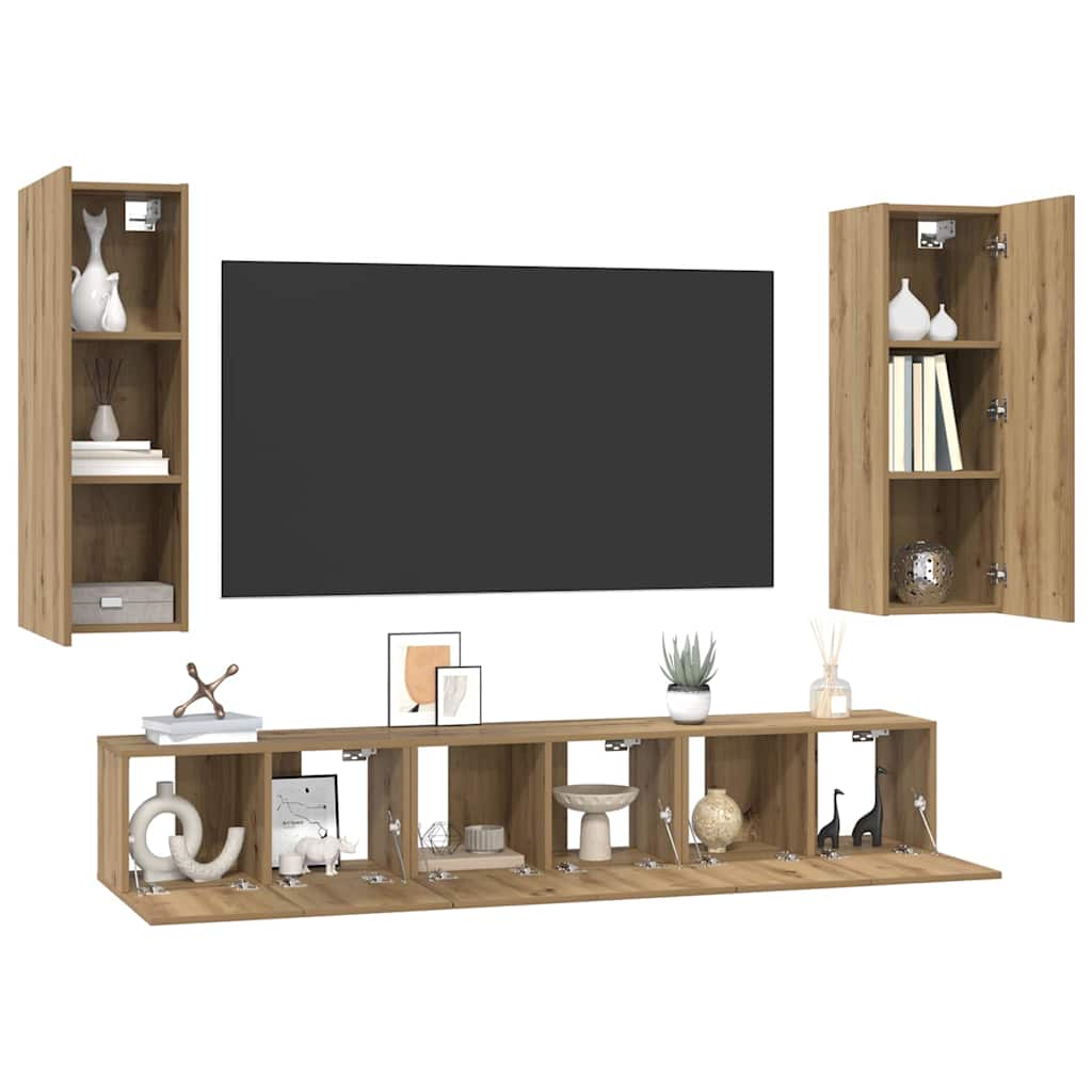 Ensemble meuble TV 5 pcs chêne artisanal 30,5 x 30 x 90 cm - XIOS