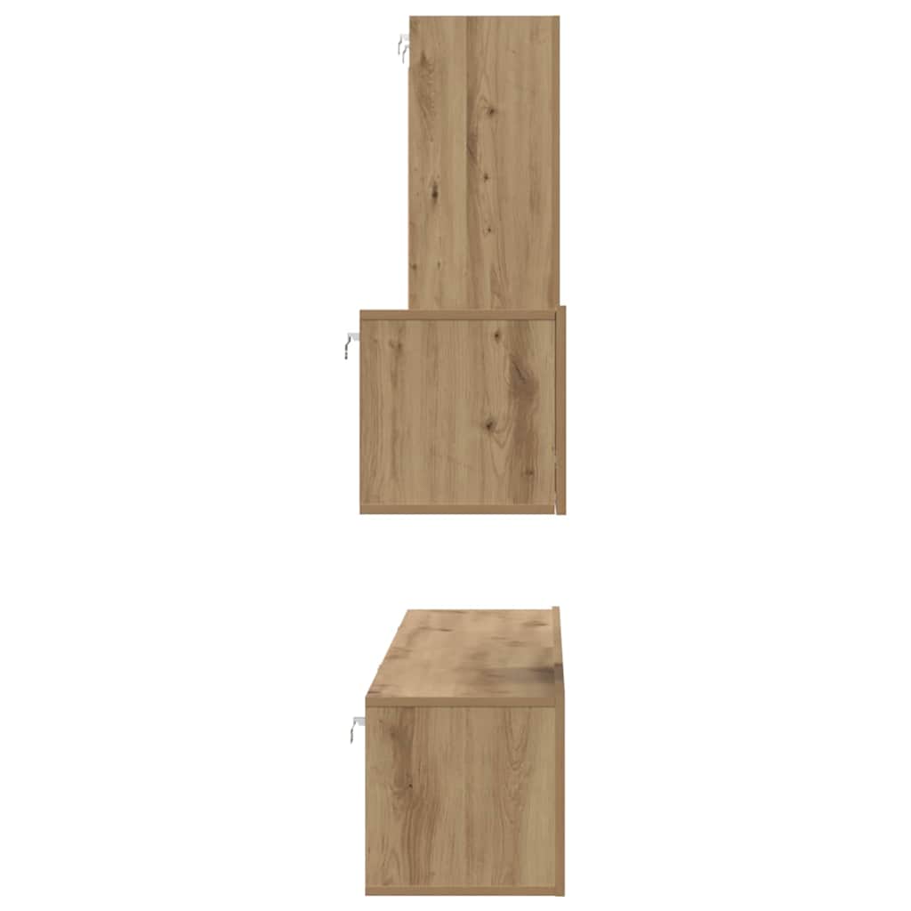 Meuble TV mural 4 pcs Chêne artisanal Bois d'ingénierie - XIOS