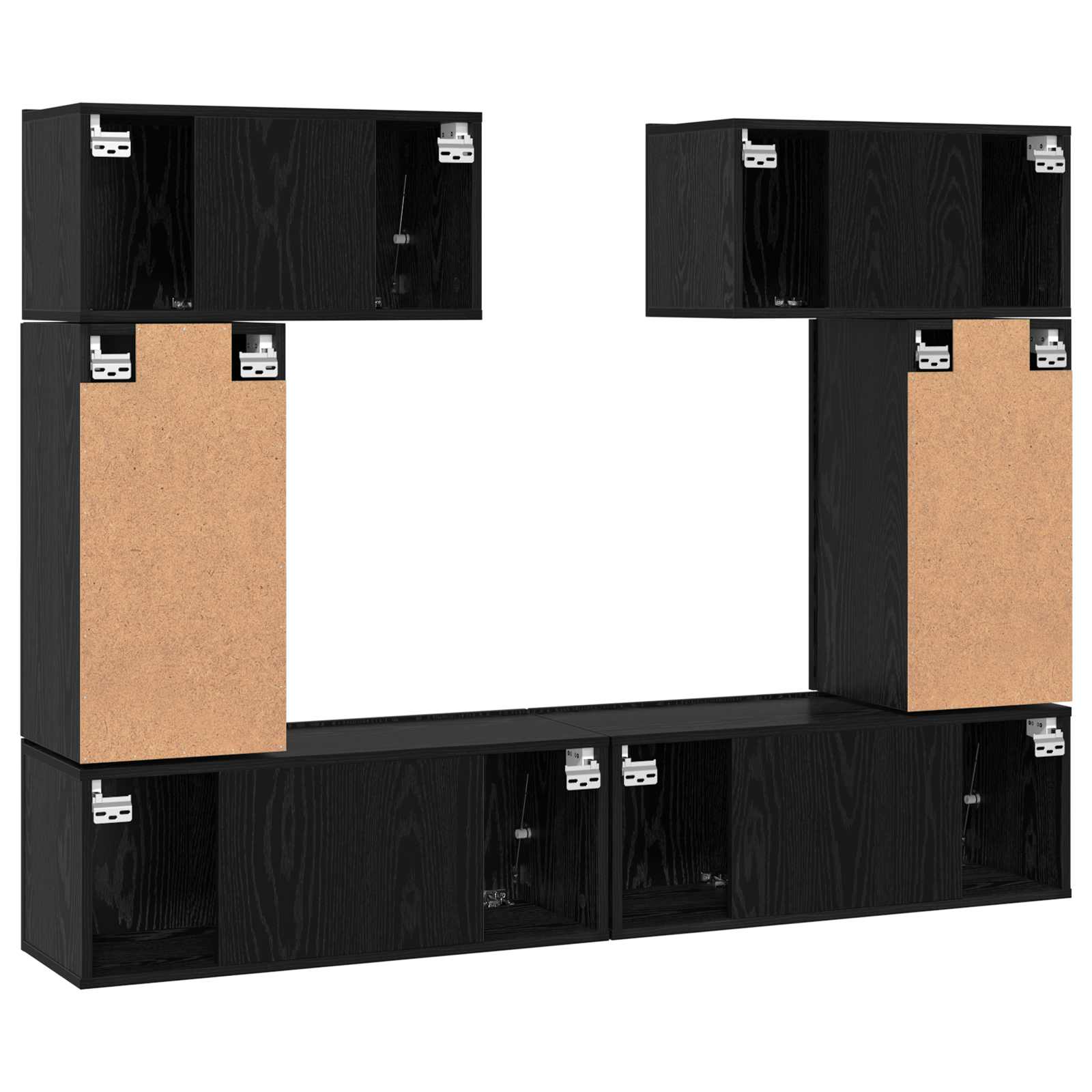 Ensemble meuble TV 6 pcs Chêne noir Bois d'ingénierie - XIOS