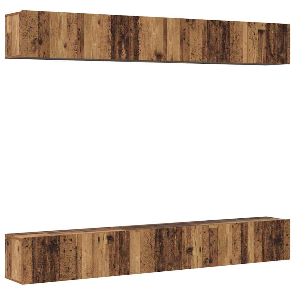 Ensemble meuble TV 6 pc Bois ancien Bois d'ingénierie
