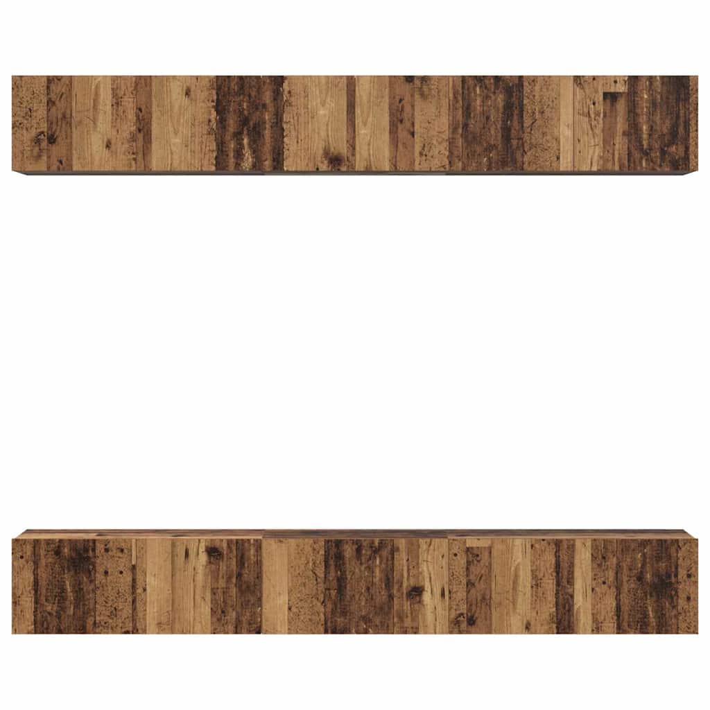 Ensemble meuble TV 6 pc Bois ancien Bois d'ingénierie
