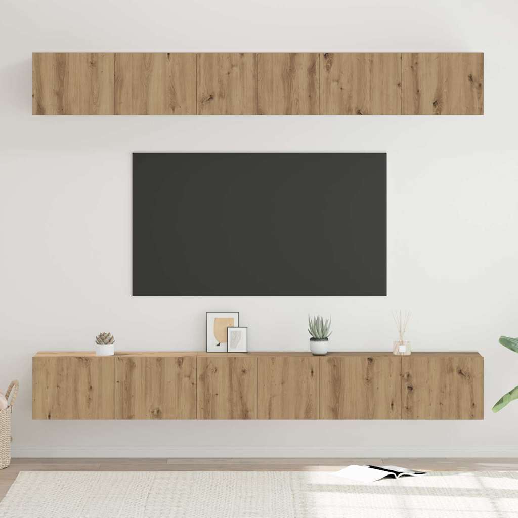 Ensemble meuble TV 6 pcs Chêne artisanal Bois d'ingénierie - XIOS