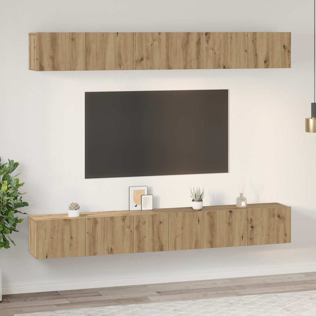 Ensemble meuble TV 6 pcs Chêne artisanal Bois d'ingénierie - XIOS
