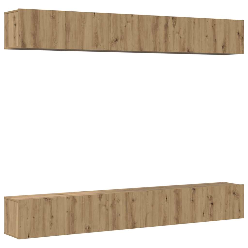 Ensemble meuble TV 6 pcs Chêne artisanal Bois d'ingénierie - XIOS