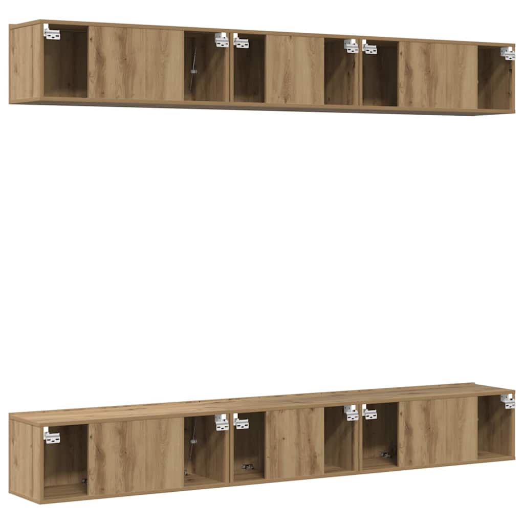 Ensemble meuble TV 6 pcs Chêne artisanal Bois d'ingénierie - XIOS