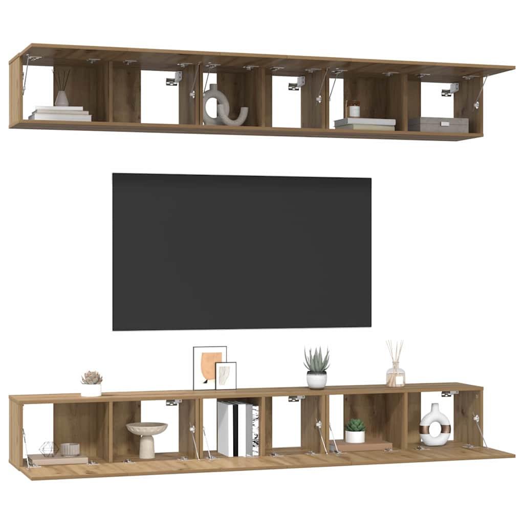 Ensemble meuble TV 6 pcs Chêne artisanal Bois d'ingénierie - XIOS