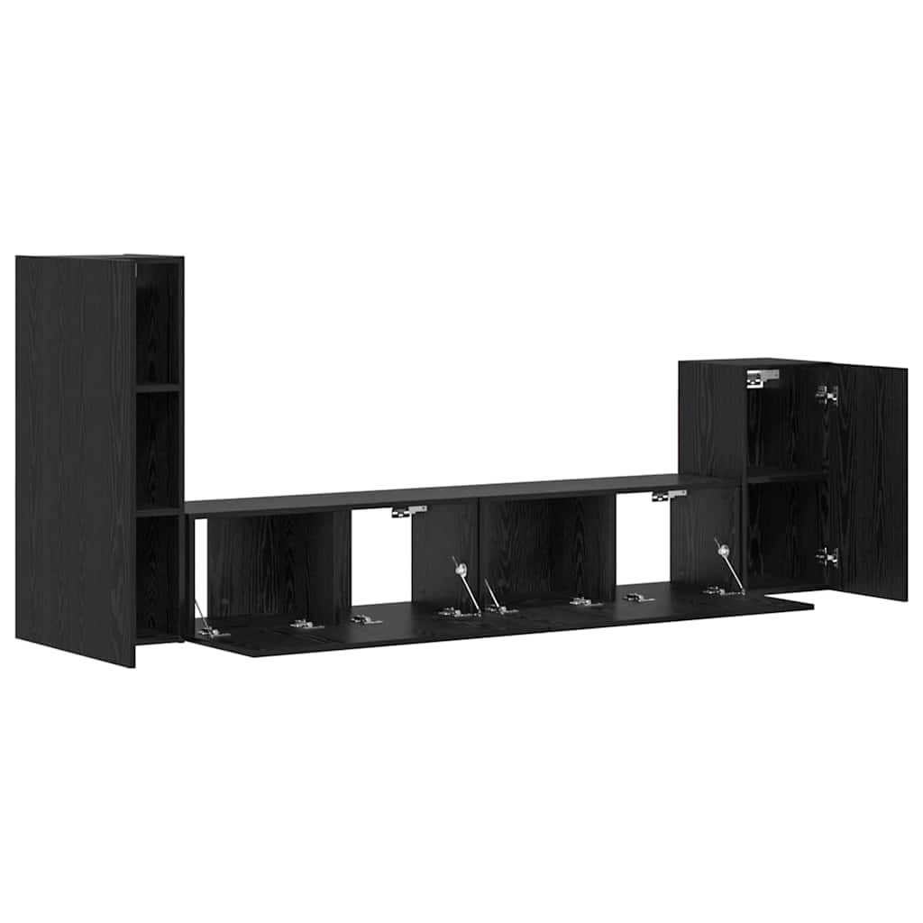 Meuble TV mural 3 pcs Chêne noir Bois d'ingénierie - XIOS